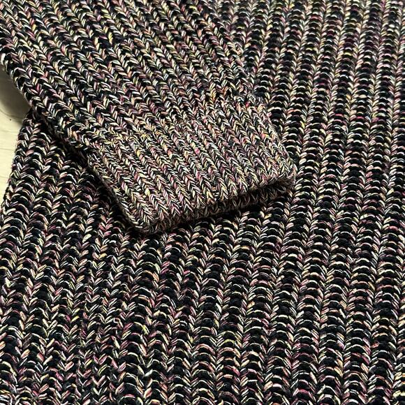 French Connection Women L Sweater 100% Cotton Boatneck Black Multi Pullover - Picture 6 of 10